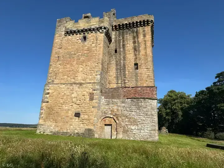 Clackmannan Tower with its doorway and projecting stone parapet