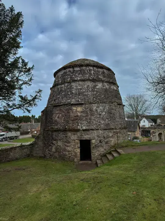 Round domed stone building in Dirleton Castle's grounds