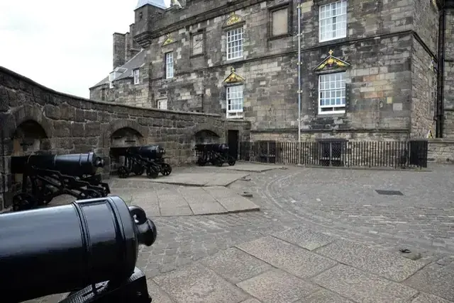Mons Meg cannon facing the Royal Palace at Edinburgh Castle