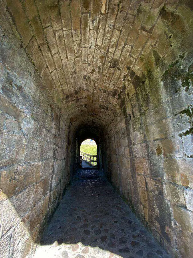 Long stone-vaulted passage at Ravenscraig Castle